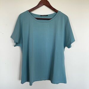 NWOT Large MaxMara Blue-Green Seamless T-Shirt